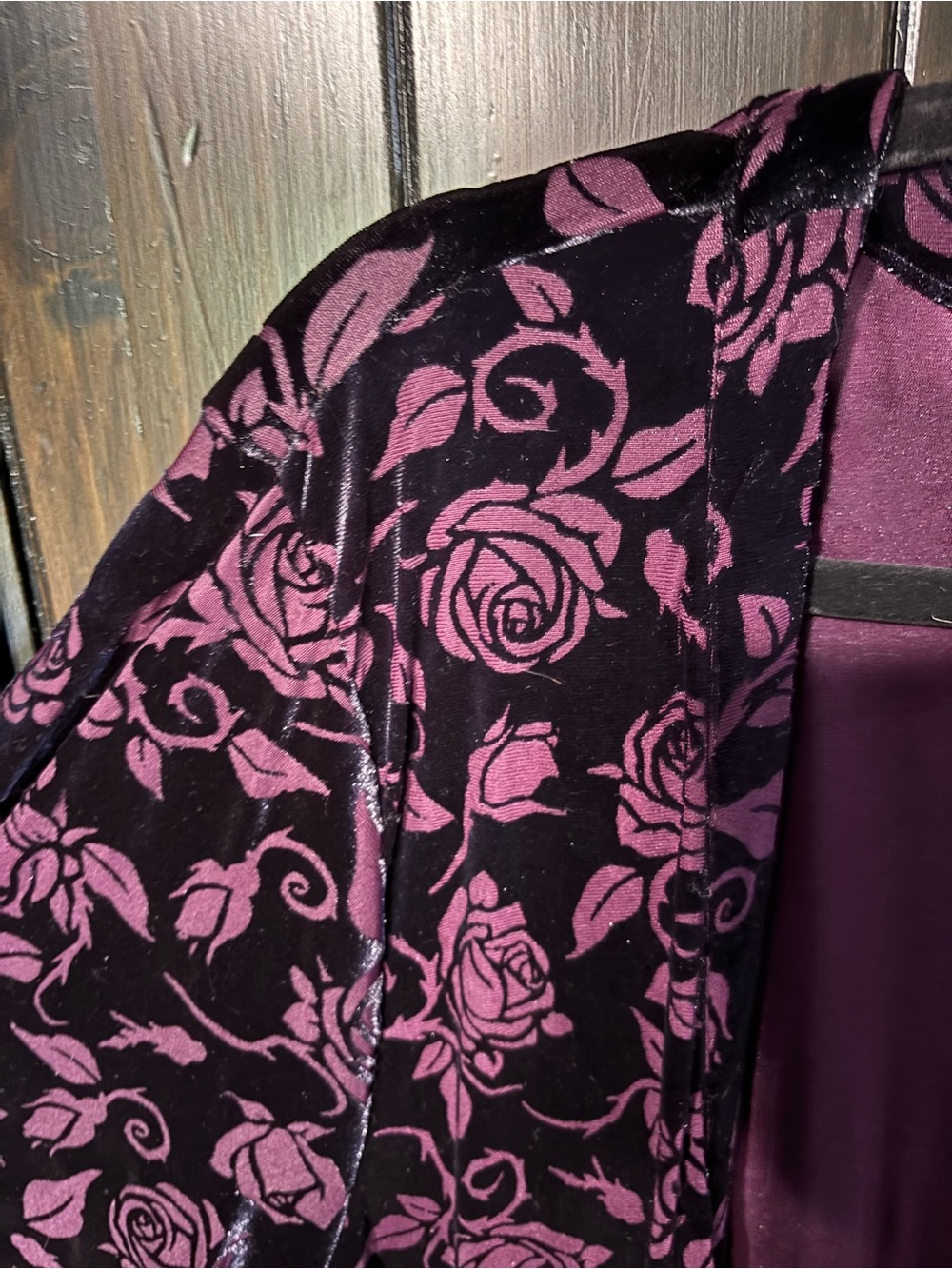 Velvet devore goth rose and thorn open tunic fringe hot topic plus size 0